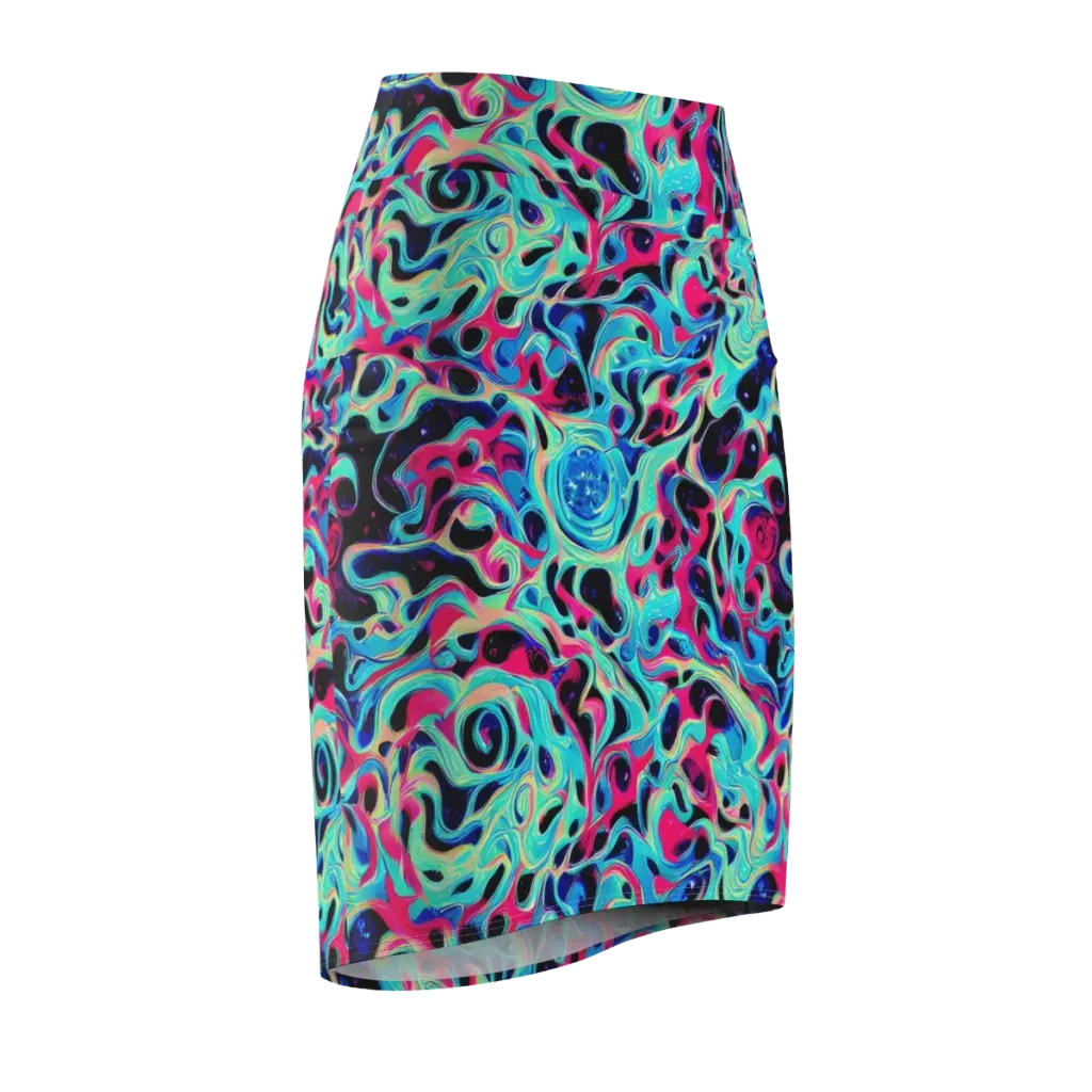 Melted Spectrum on Pencil Skirt — Front Side