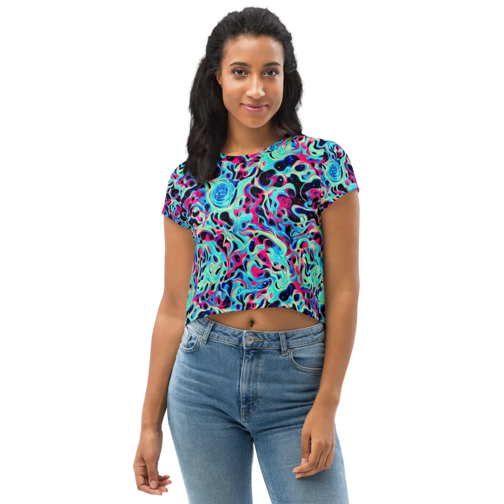 Melted Spectrum on Crop Tee — Front