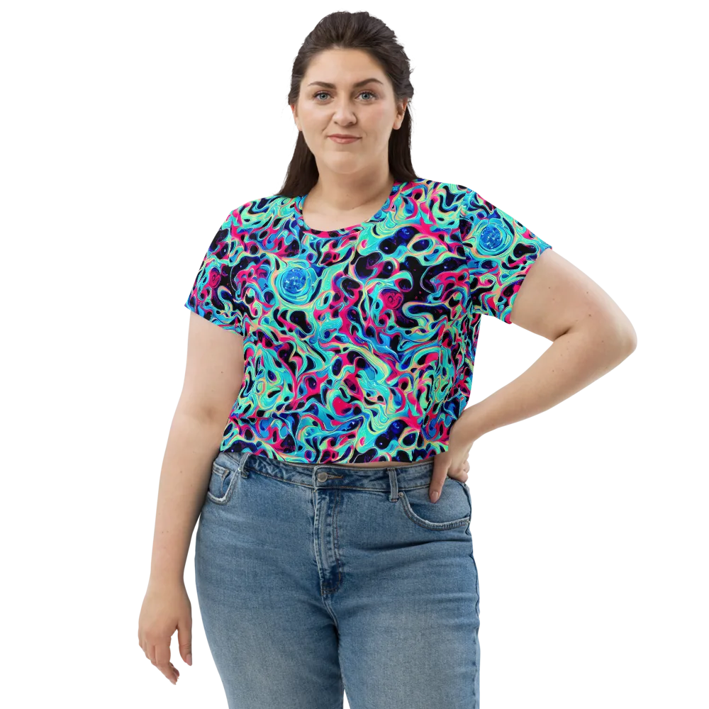 Melted Spectrum on Crop Tee — Front
