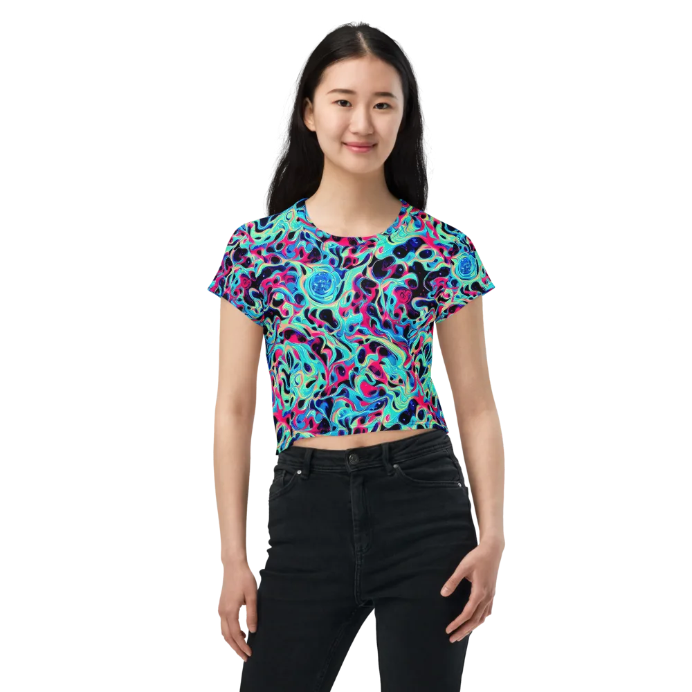 Melted Spectrum on Crop Tee — Front
