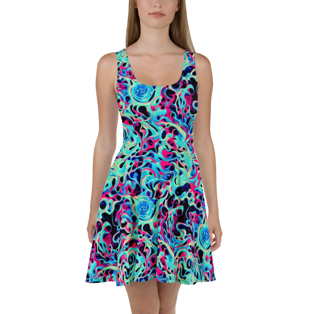 Melted Spectrum on Skater Dress — Front