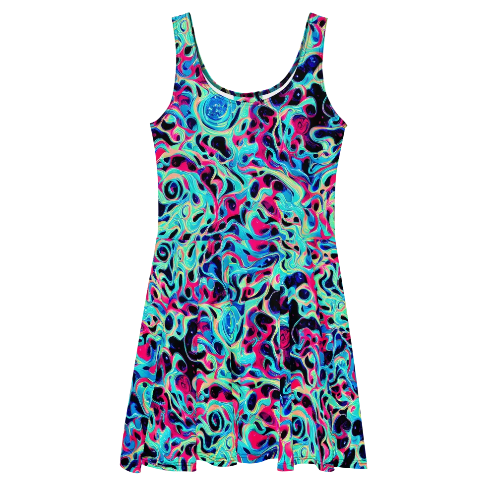 Melted Spectrum on Skater Dress — Front