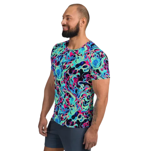 Melted Spectrum on a Men's Athletic T-Shirt