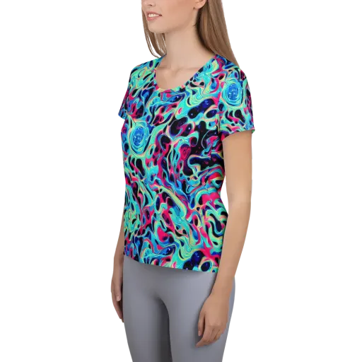 Melted Spectrum on a Women's Athletic T-Shirt