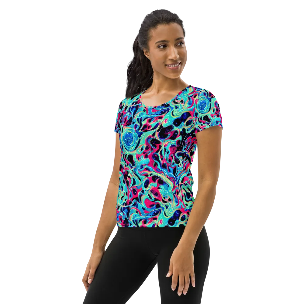 Melted Spectrum on Women's Athletic T-Shirt — Left