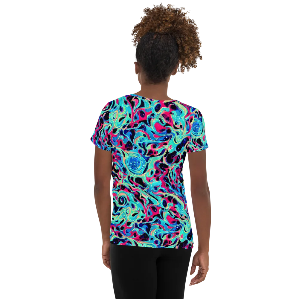 Melted Spectrum on Women's Athletic T-Shirt — Back