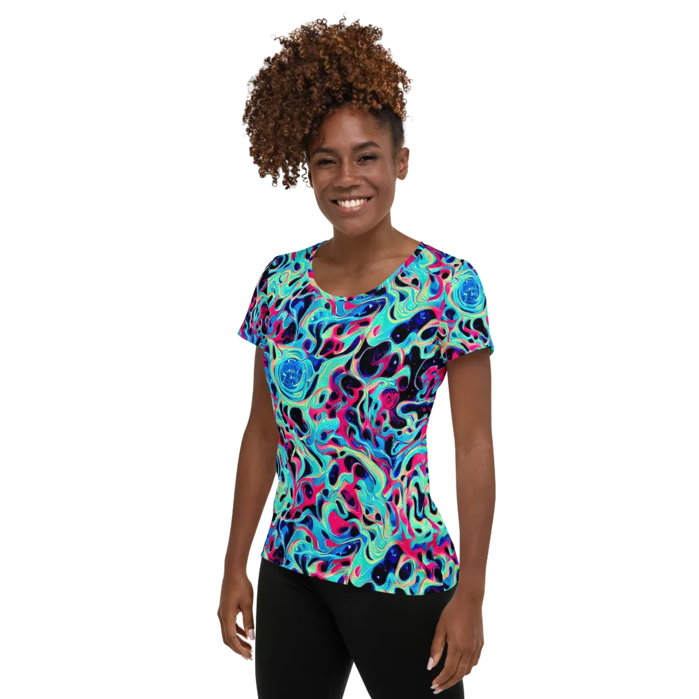 Melted Spectrum on Women's Athletic T-Shirt — Left