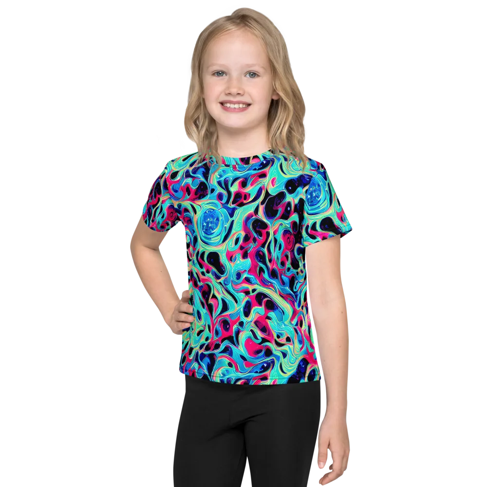 Melted Spectrum on Kids Crew Neck T-Shirt — Front