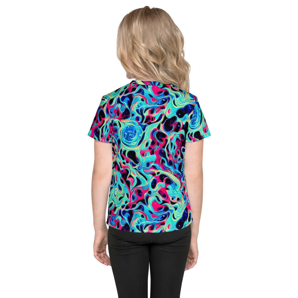 Melted Spectrum on Kids Crew Neck T-Shirt — Back