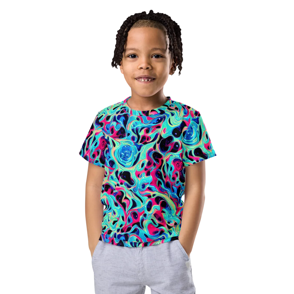 Melted Spectrum on Kids Crew Neck T-Shirt — Front