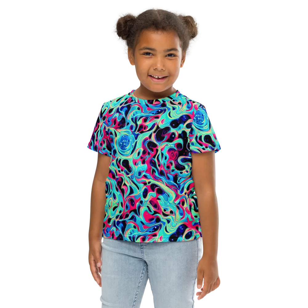 Melted Spectrum on Kids Crew Neck T-Shirt — Front