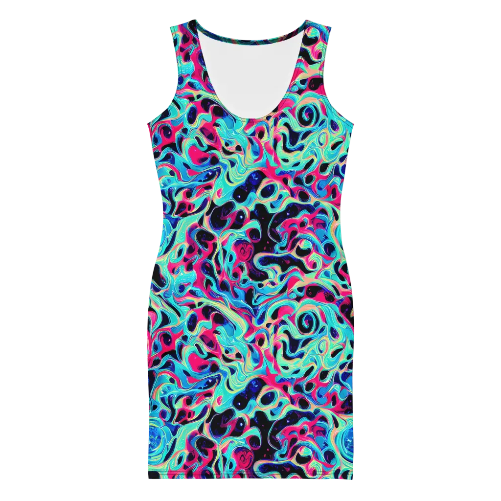 Melted Spectrum on Bodycon Dress — Front