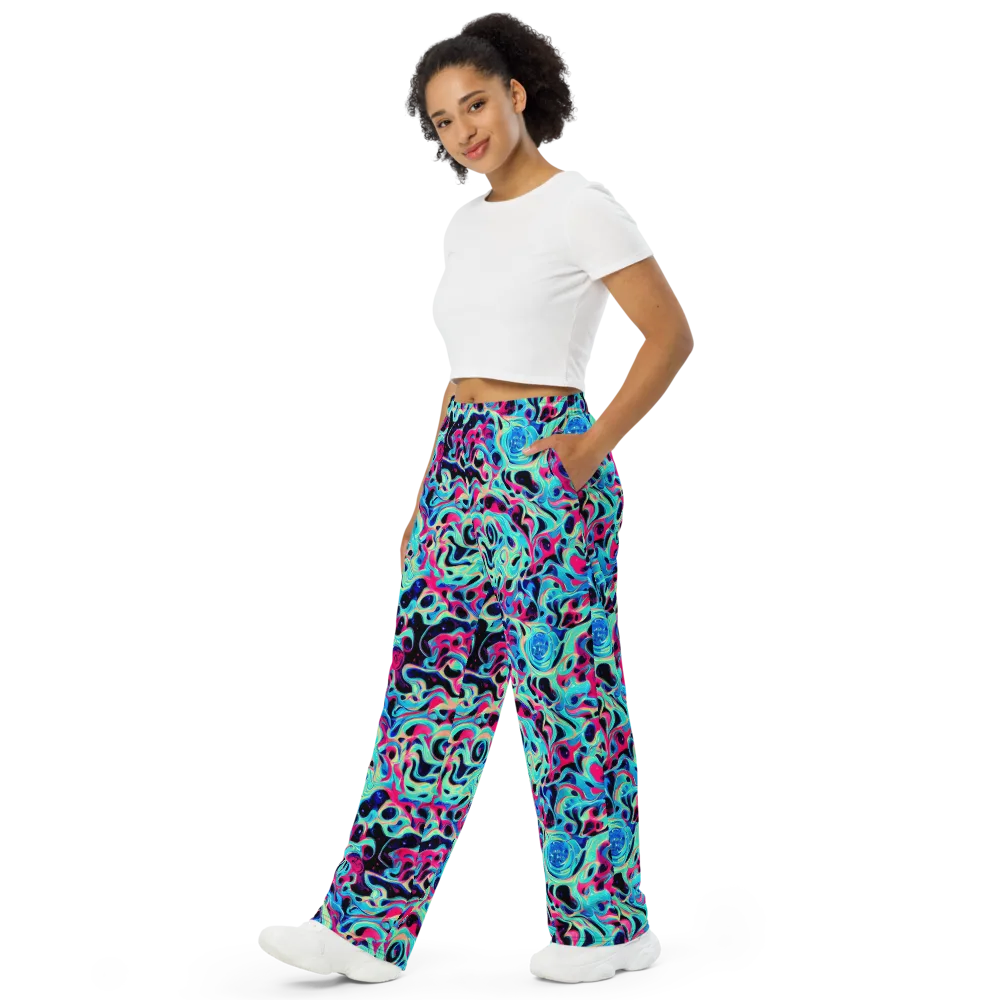 Melted Spectrum on Wide-Leg Pants — Left Front