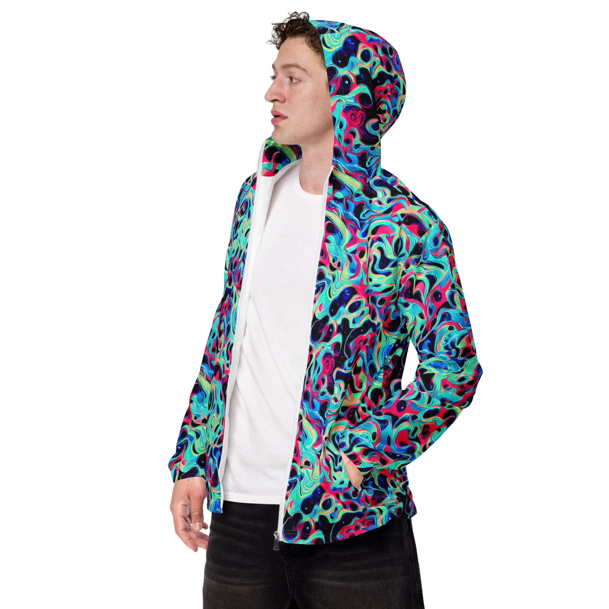 Melted Spectrum on Men's Windbreaker — Left Front
