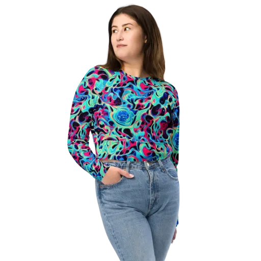 Melted Spectrum on a Long Sleeve Crop Top