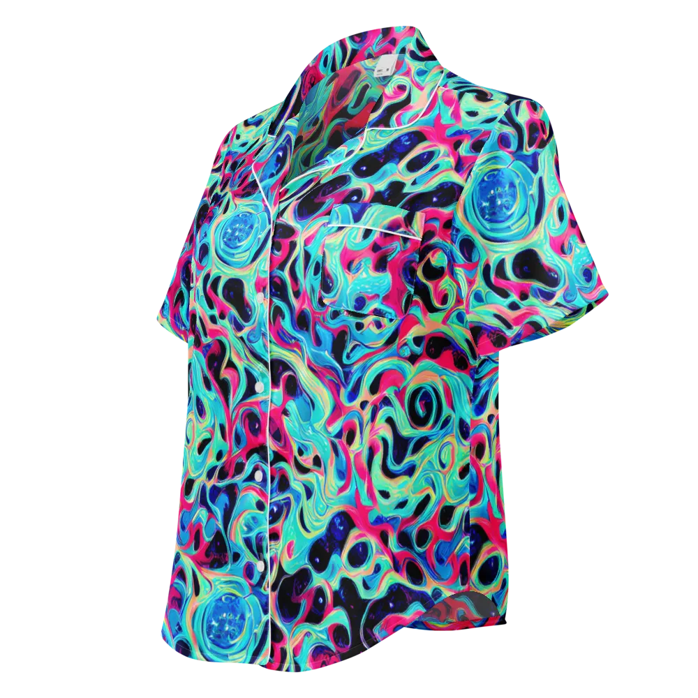 Melted Spectrum on Women's Short Sleeve Pajama Top — Left Front