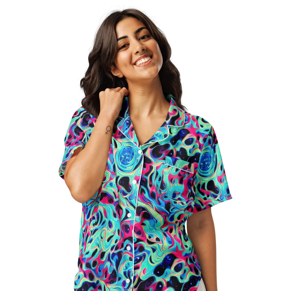 Melted Spectrum on Women's Short Sleeve Pajama Top — Front