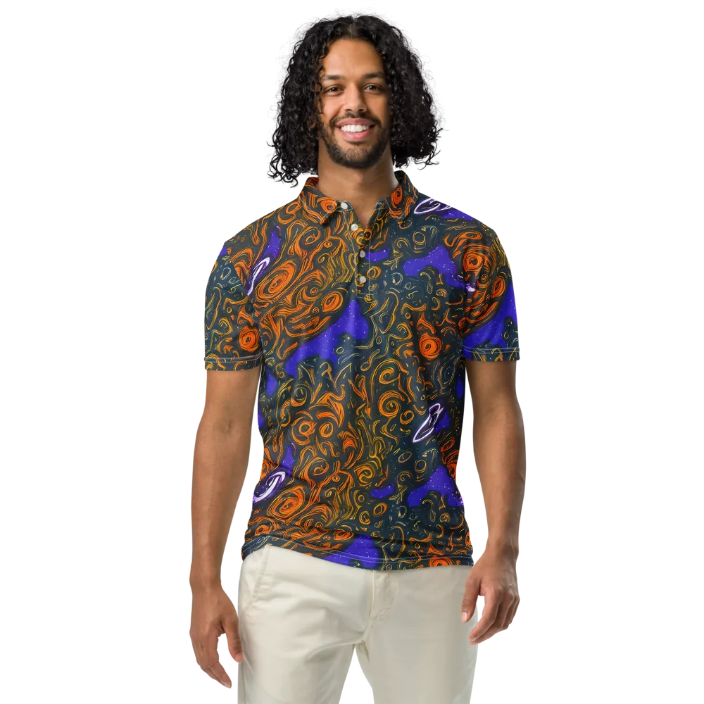 Orbiting Ember on Men's Slim Fit Polo Shirt — Front