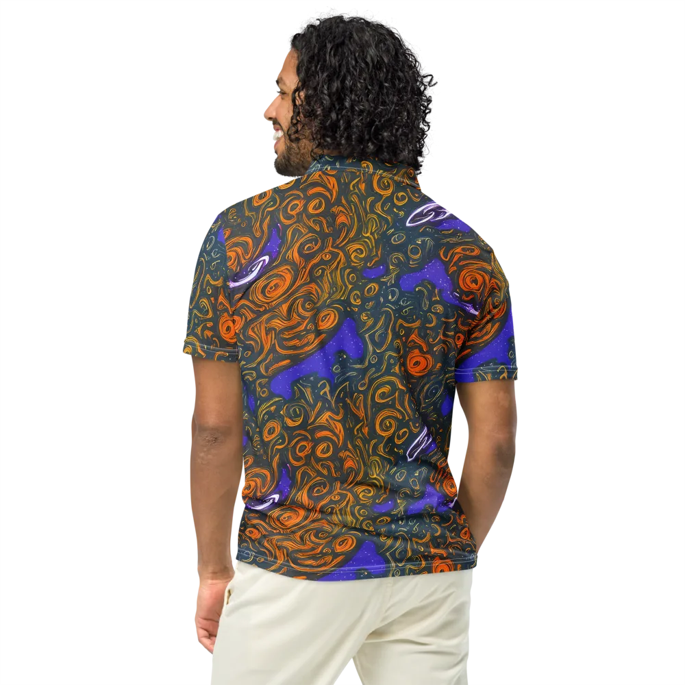 Orbiting Ember on Men's Slim Fit Polo Shirt — Back