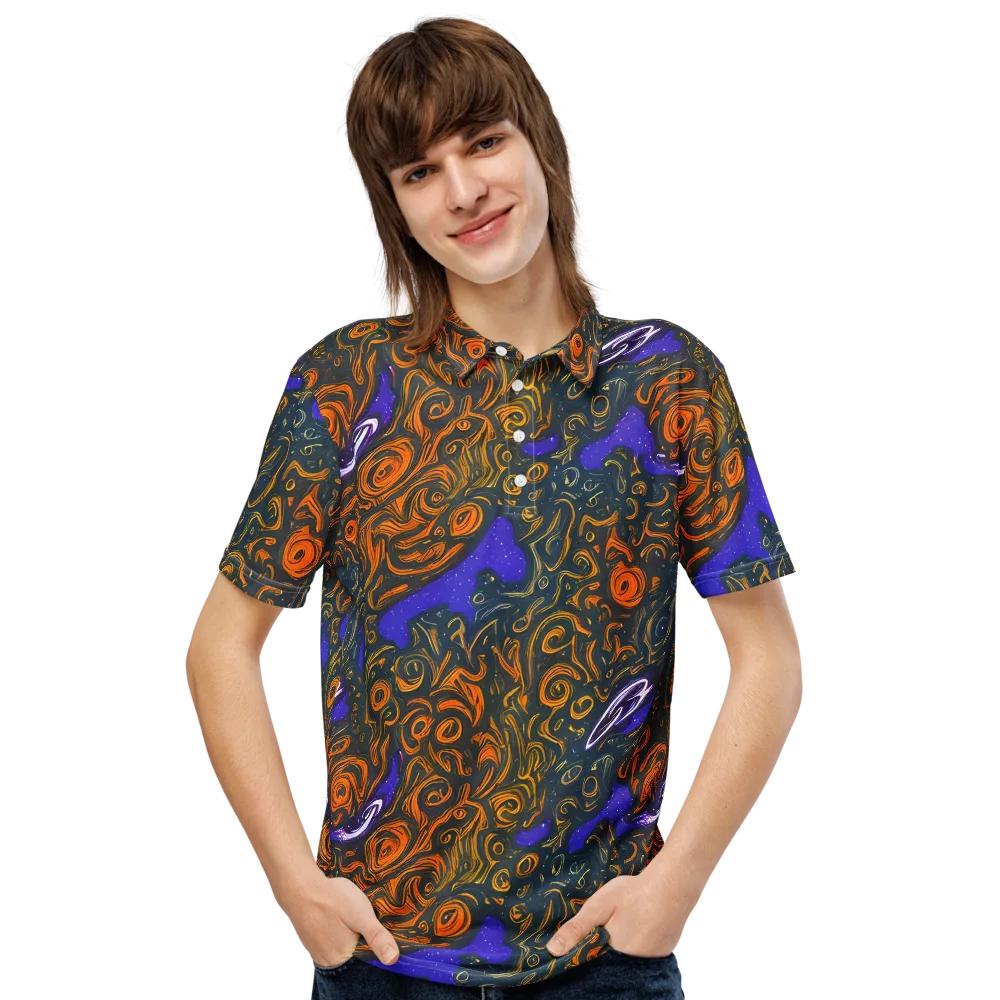 Orbiting Ember on Men's Slim Fit Polo Shirt — Front