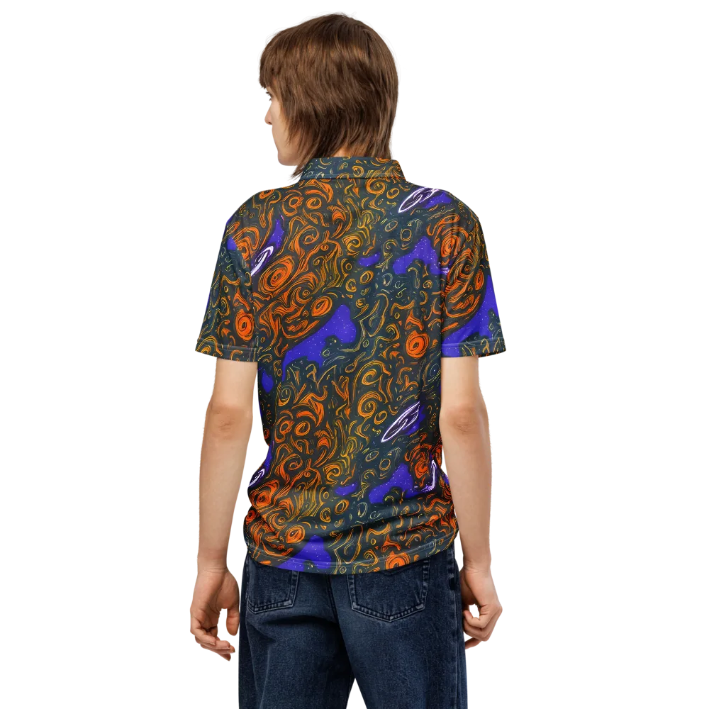 Orbiting Ember on Men's Slim Fit Polo Shirt — Back