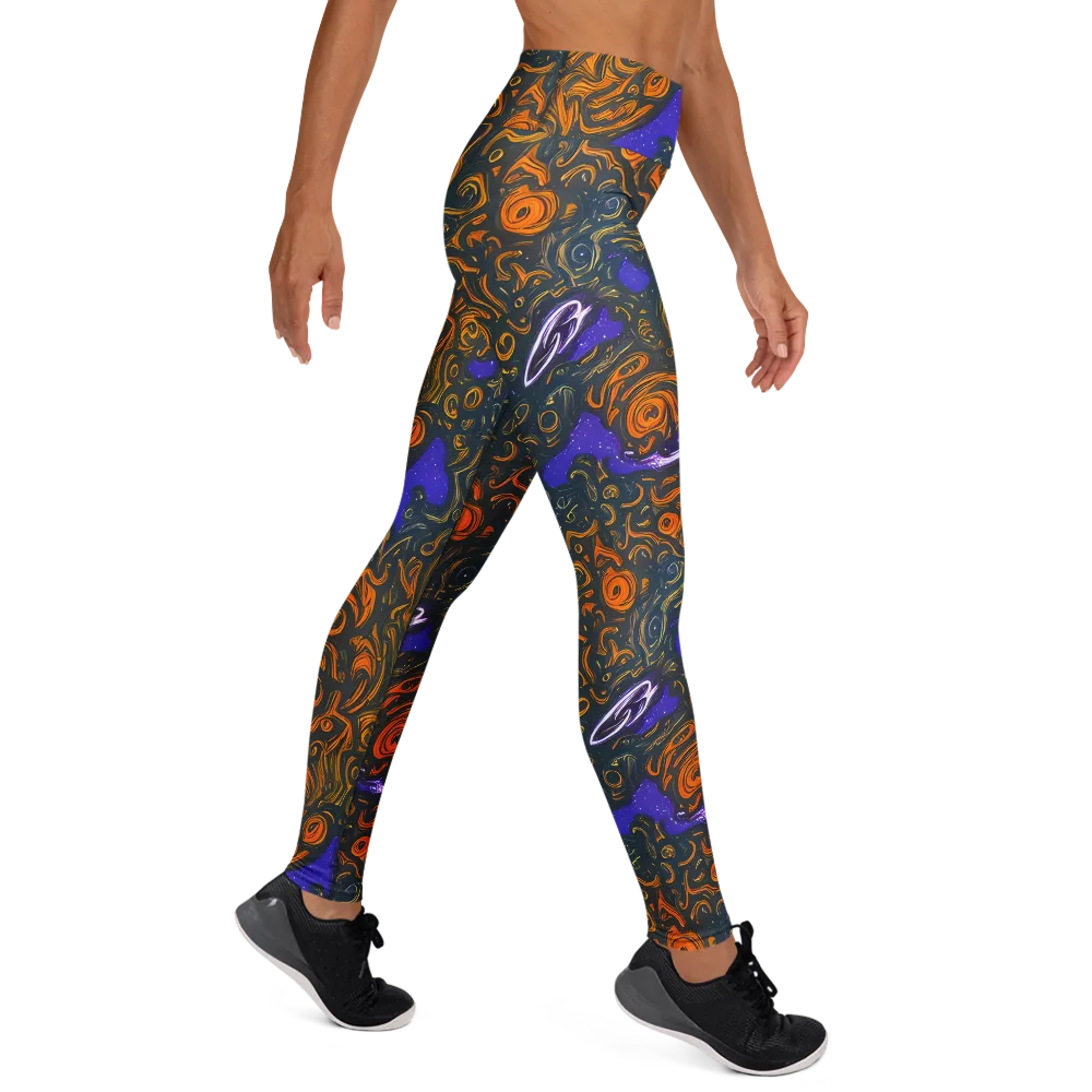 Orbiting Ember on Yoga Leggings — Right