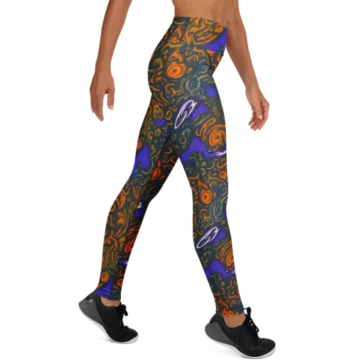 Orbiting Ember on a Yoga Leggings