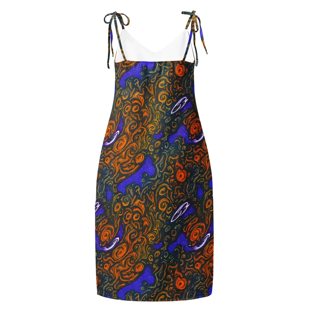 Orbiting Ember on Slip Dress — Back