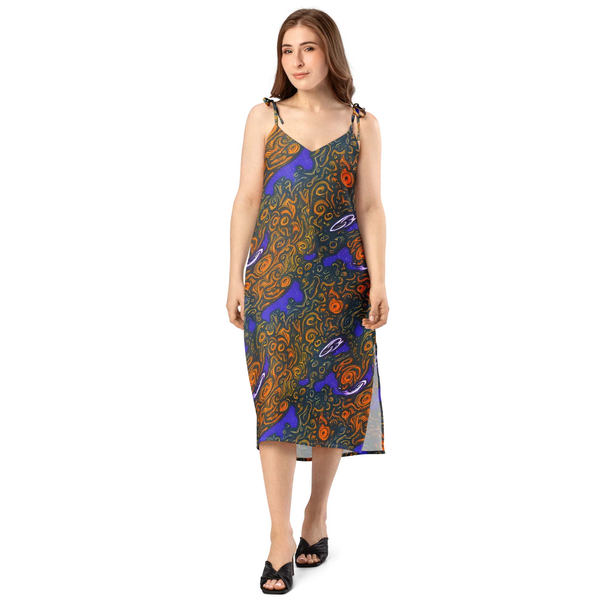 Orbiting Ember on Slip Dress — Front