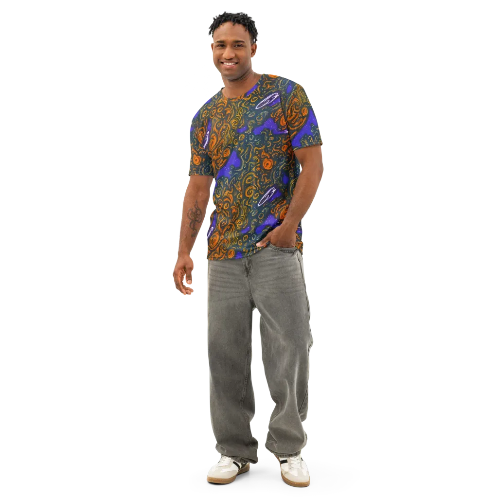 Orbiting Ember on Men's Cotton Crew Neck T-Shirt — Front