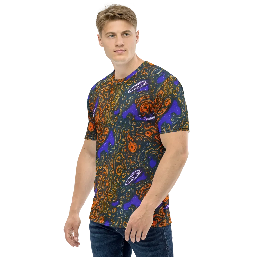 Orbiting Ember on Men's Crew Neck T-Shirt — Left