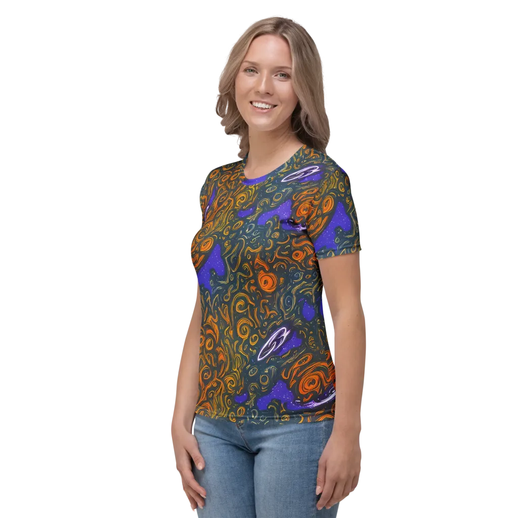 Orbiting Ember on Women's Crew Neck T-Shirt — Left