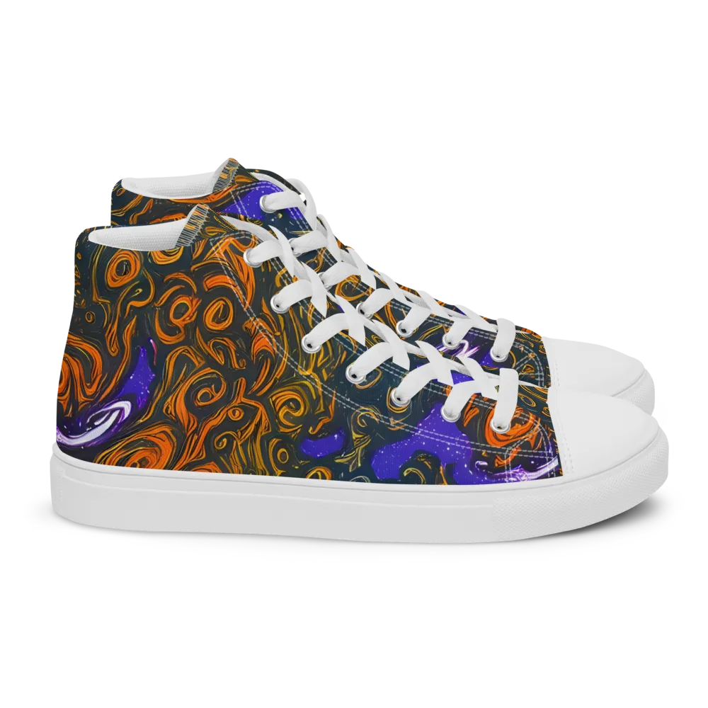 Orbiting Ember on Women's High Top Canvas Shoes — Right