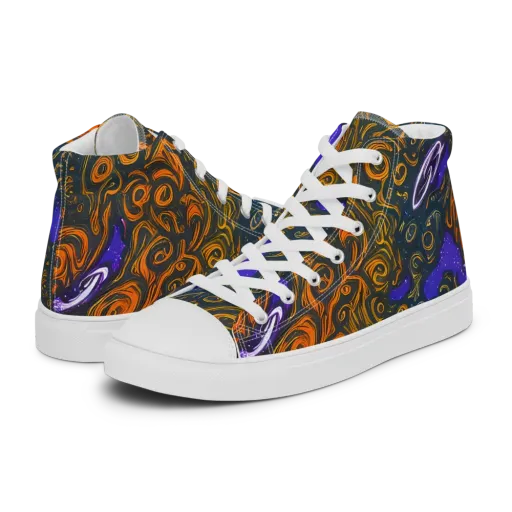 Orbiting Ember on a Women's High Top Canvas Shoes