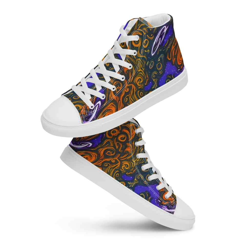 Orbiting Ember on Women's High Top Canvas Shoes — Front