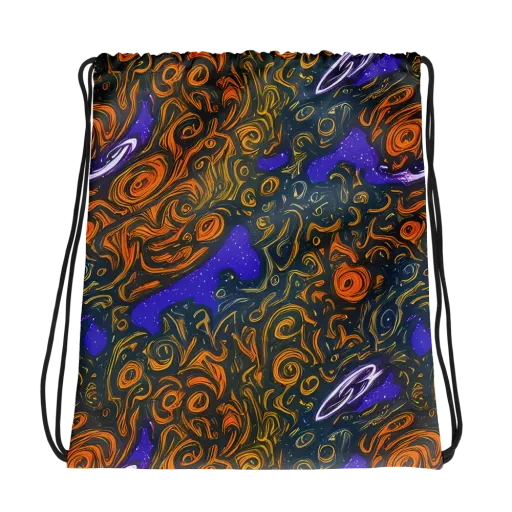 Orbiting Ember on a Drawstring Bag