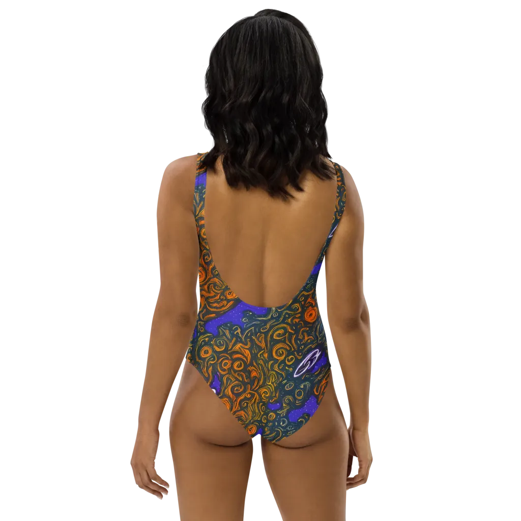 Orbiting Ember on One-Piece Swimsuit — Back
