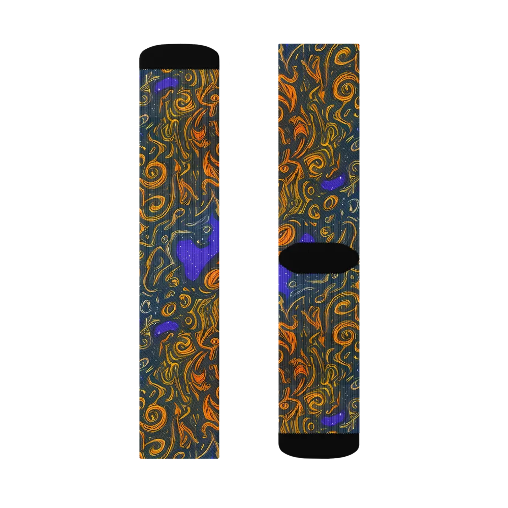 Orbiting Ember on Socks — Right Sock