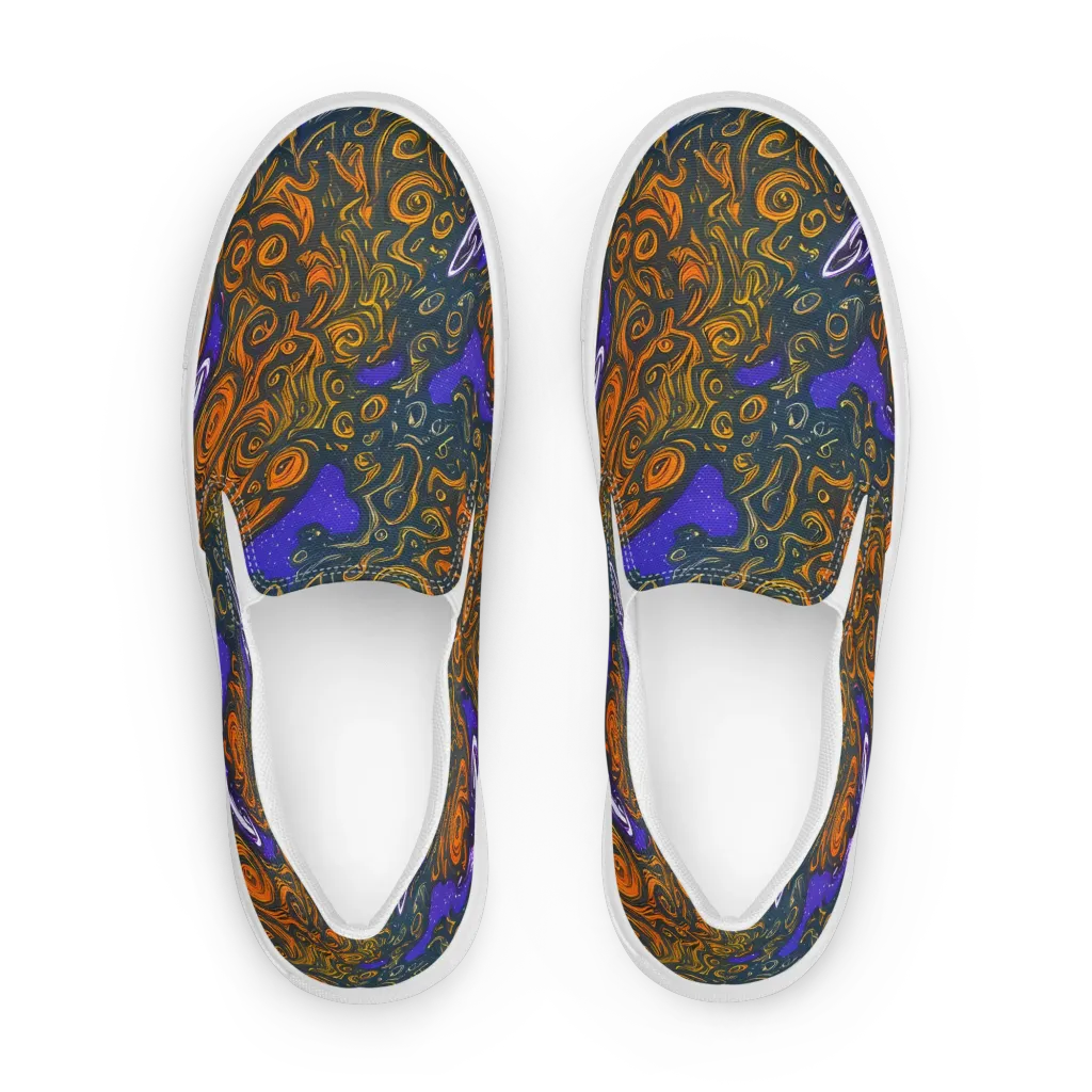 Orbiting Ember on Women's Slip-On Canvas Shoes — Front
