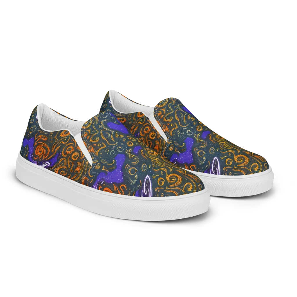 Orbiting Ember on Women's Slip-On Canvas Shoes — Right Front