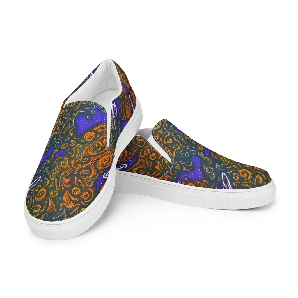 Orbiting Ember on Women's Slip-On Canvas Shoes — Left Front