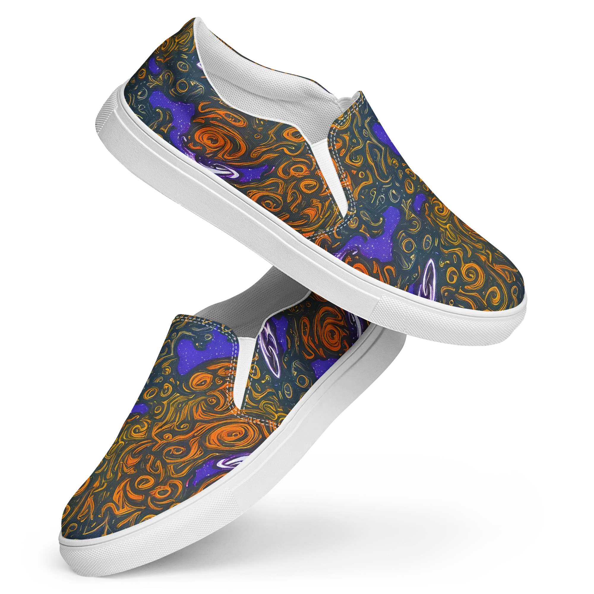 Orbiting Ember on Women's Slip-On Canvas Shoes — Front