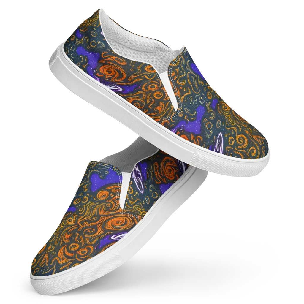 Orbiting Ember on Women's Slip-On Canvas Shoes — Front