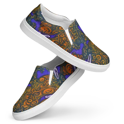 Orbiting Ember on a Women's Slip-On Canvas Shoes