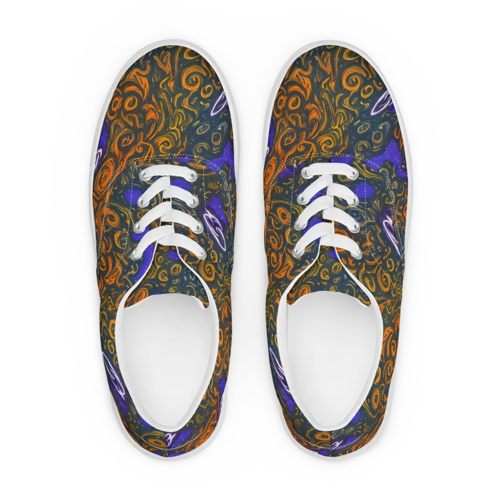 Orbiting Ember on Men's Lace-Up Canvas Shoes — Front