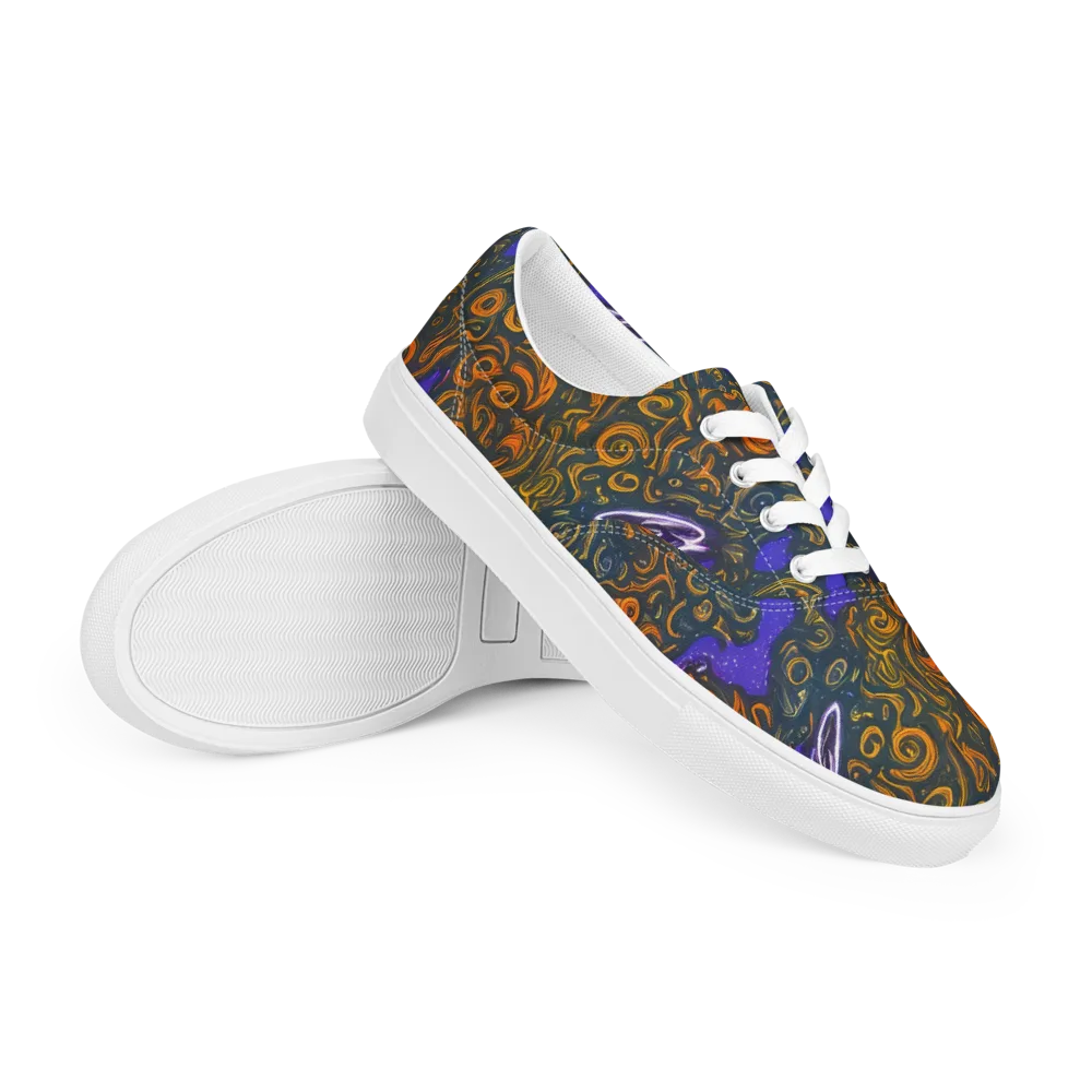 Orbiting Ember on Men's Lace-Up Canvas Shoes — Right Front