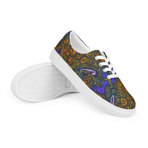Orbiting Ember on a Men's Lace-Up Canvas Shoes