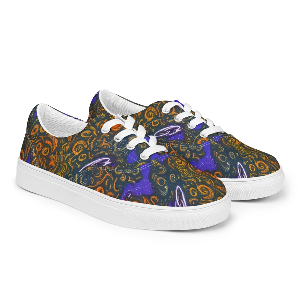 Orbiting Ember on Men's Lace-Up Canvas Shoes — Right Front