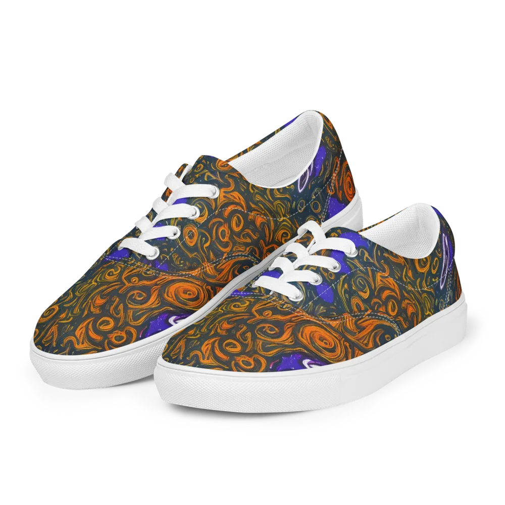 Orbiting Ember on Men's Lace-Up Canvas Shoes — Left Front