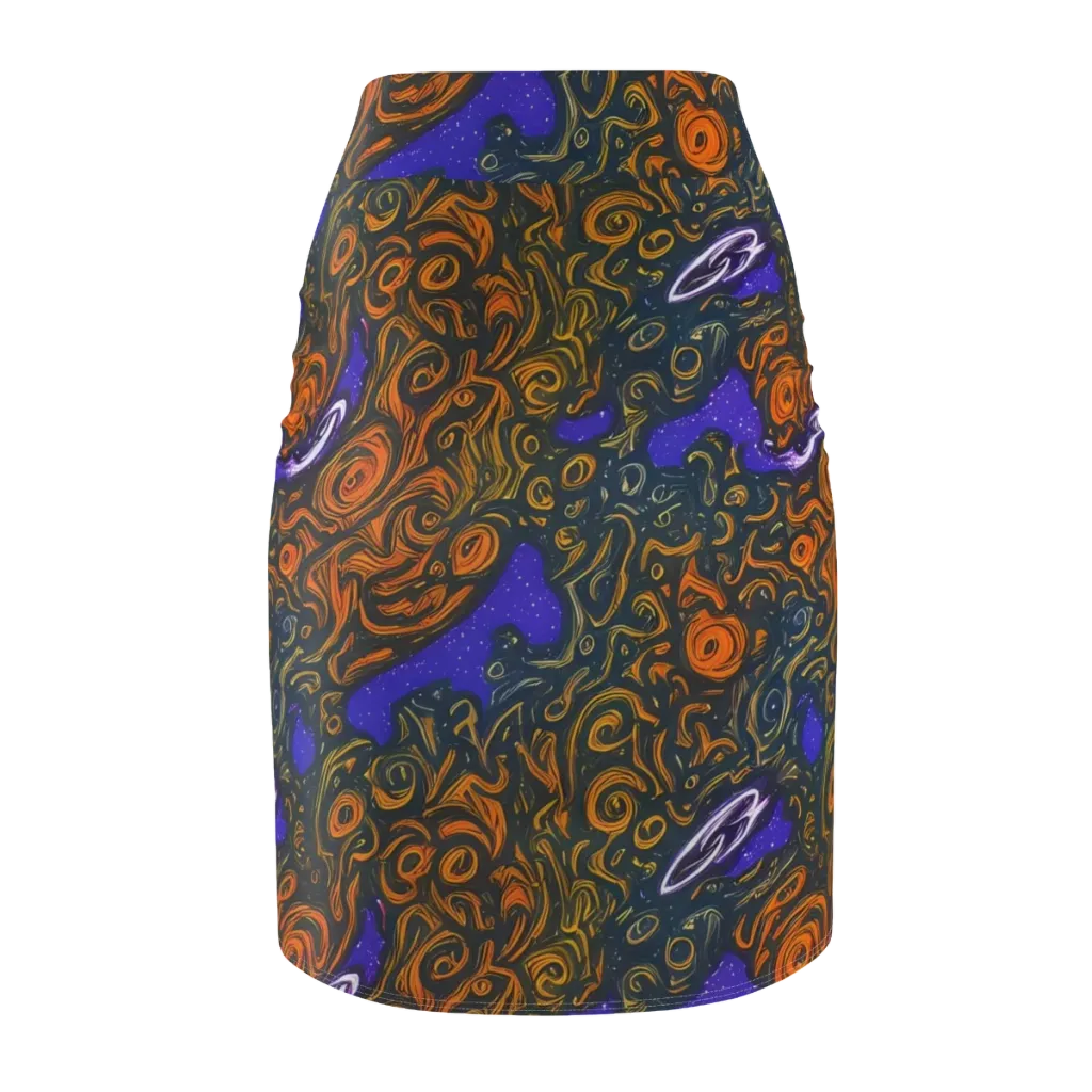 Orbiting Ember on Pencil Skirt — Back